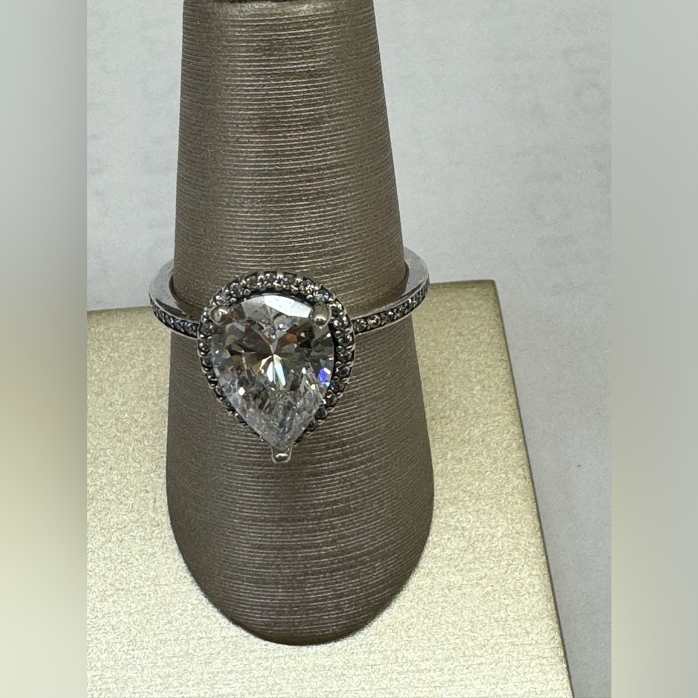 Pandora Pear Shape Silver Ring - image 1